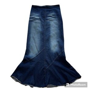 Y2K Dark Wash Denim Mermaid Skirt